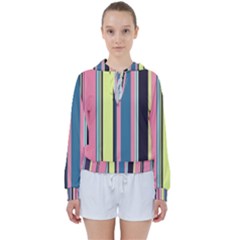 Stripes Colorful Wallpaper Seamless Women s Tie Up Sweat
