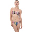 Stripes Colorful Wallpaper Seamless Classic Bandeau Bikini Set View1