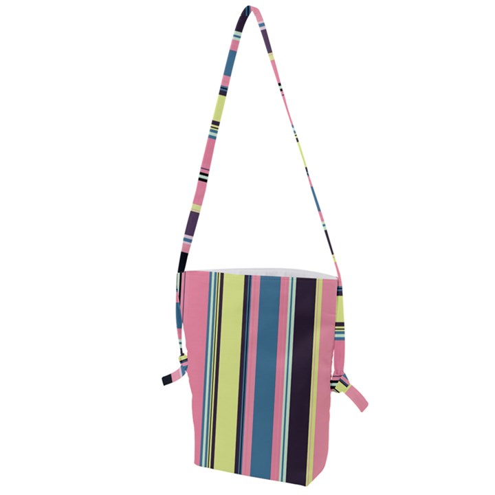 Stripes Colorful Wallpaper Seamless Folding Shoulder Bag