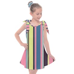 Stripes Colorful Wallpaper Seamless Kids  Tie Up Tunic Dress