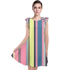 Stripes Colorful Wallpaper Seamless Tie Up Tunic Dress