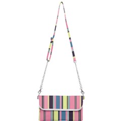 Stripes Colorful Wallpaper Seamless Mini Crossbody Handbag by Vaneshart