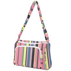Stripes Colorful Wallpaper Seamless Front Pocket Crossbody Bag