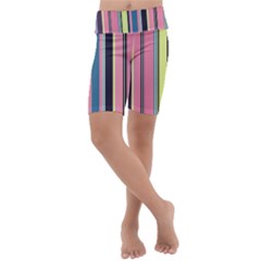 Stripes Colorful Wallpaper Seamless Kids  Lightweight Velour Cropped Yoga Leggings by Vaneshart