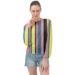 Stripes Colorful Wallpaper Seamless Banded Bottom Chiffon Top