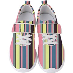 Stripes Colorful Wallpaper Seamless Men s Velcro Strap Shoes
