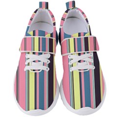 Stripes Colorful Wallpaper Seamless Women s Velcro Strap Shoes