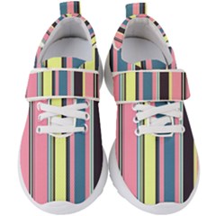 Stripes Colorful Wallpaper Seamless Kids  Velcro Strap Shoes