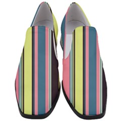 Stripes Colorful Wallpaper Seamless Women Slip On Heel Loafers