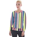 Stripes Colorful Wallpaper Seamless Velour Zip Up Jacket View1