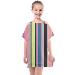 Stripes Colorful Wallpaper Seamless Kids  One Piece Chiffon Dress