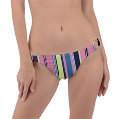 Stripes Colorful Wallpaper Seamless Ring Detail Bikini Bottom