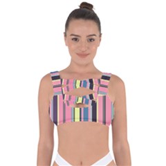 Stripes Colorful Wallpaper Seamless Bandaged Up Bikini Top
