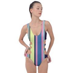 Stripes Colorful Wallpaper Seamless Side Cut Out Swimsuit