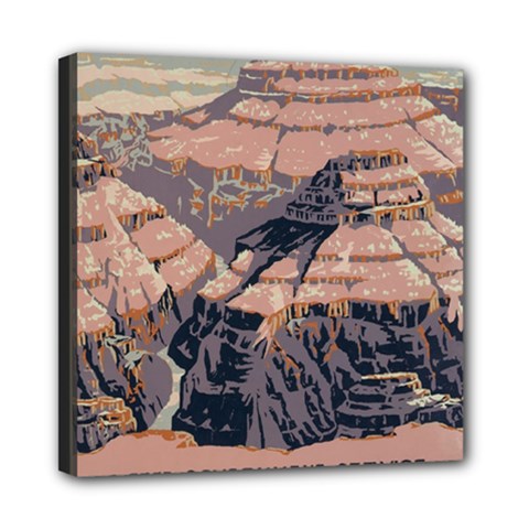 Vintage Travel Poster Grand Canyon Mini Canvas 8  x 8  (Stretched)