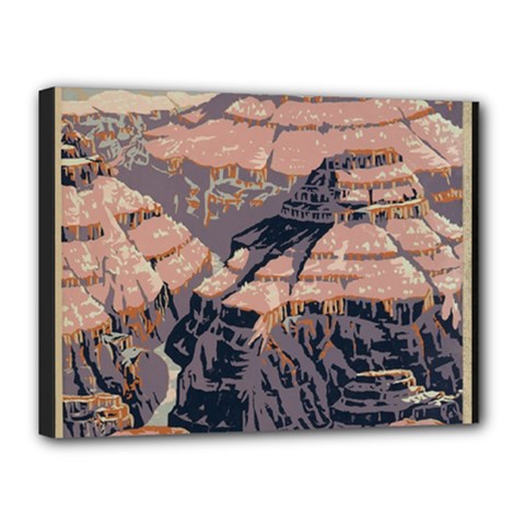 Vintage Travel Poster Grand Canyon Canvas 16  x 12  (Stretched)