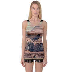 Vintage Travel Poster Grand Canyon One Piece Boyleg Swimsuit