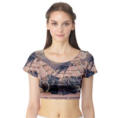 Vintage Travel Poster Grand Canyon Short Sleeve Crop Top