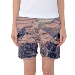 Vintage Travel Poster Grand Canyon Women s Basketball Shorts