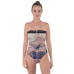 Vintage Travel Poster Grand Canyon Tie Back One Piece Swimsuit