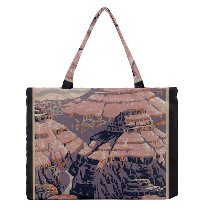 Vintage Travel Poster Grand Canyon Zipper Medium Tote Bag