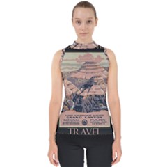 Vintage Travel Poster Grand Canyon Mock Neck Shell Top