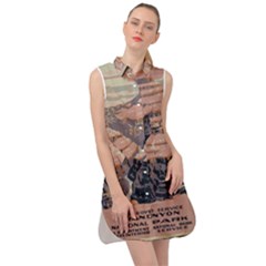 Vintage Travel Poster Grand Canyon Sleeveless Shirt Dress