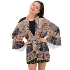 Vintage Travel Poster Grand Canyon Long Sleeve Kimono by Vaneshart