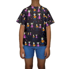 Seamless Tile Background Kids  Short Sleeve Swimwear