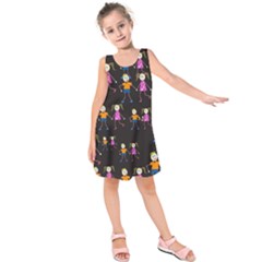 Seamless Tile Background Kids  Sleeveless Dress