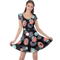 Seamless Sweets Background Cap Sleeve Dress