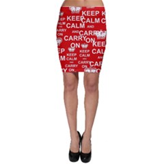 Keep Calm And Carry On Bodycon Skirt by Vaneshart