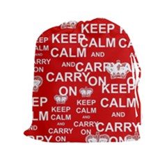 Keep Calm And Carry On Drawstring Pouch (xxl)