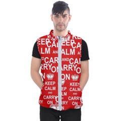 Keep Calm And Carry On Men s Puffer Vest by Vaneshart