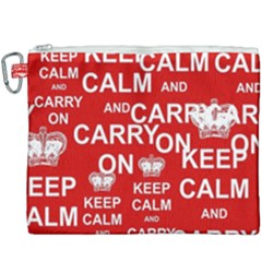 Keep Calm And Carry On Canvas Cosmetic Bag (xxxl) by Vaneshart