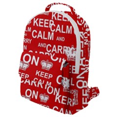 Keep Calm And Carry On Flap Pocket Backpack (small) by Vaneshart