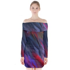 Abstract Paint Painting Watercolor Long Sleeve Off Shoulder Dress