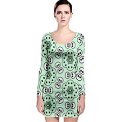 Background Texture Dots Pattern Long Sleeve Bodycon Dress by Vaneshart