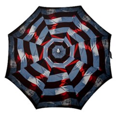 Grunge American Flag Straight Umbrellas by Vaneshart