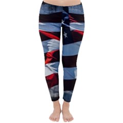 Grunge American Flag Classic Winter Leggings by Vaneshart