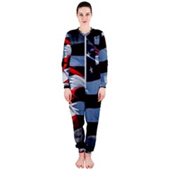 Grunge American Flag Onepiece Jumpsuit (ladies)  by Vaneshart