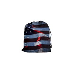 Grunge American Flag Drawstring Pouch (xs) by Vaneshart