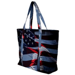 Grunge American Flag Zip Up Canvas Bag by Vaneshart