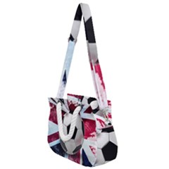 Soccer Ball With Great Britain Flag Rope Handles Shoulder Strap Bag by Vaneshart