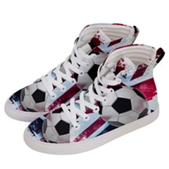 Soccer Ball With Great Britain Flag Men s Hi-top Skate Sneakers by Vaneshart