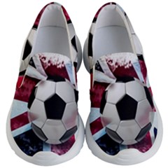 Soccer Ball With Great Britain Flag Kids  Lightweight Slip Ons by Vaneshart
