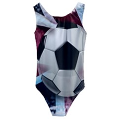 Soccer Ball With Great Britain Flag Kids  Cut-out Back One Piece Swimsuit by Vaneshart