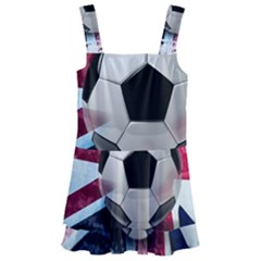 Soccer Ball With Great Britain Flag Kids  Layered Skirt Swimsuit by Vaneshart