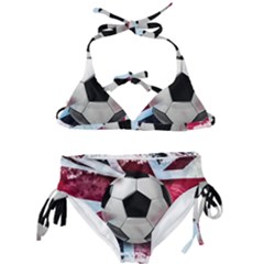 Soccer Ball With Great Britain Flag Kids  Classic Bikini Set by Vaneshart