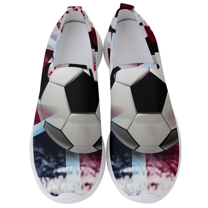 Soccer Ball With Great Britain Flag Men s Slip On Sneakers